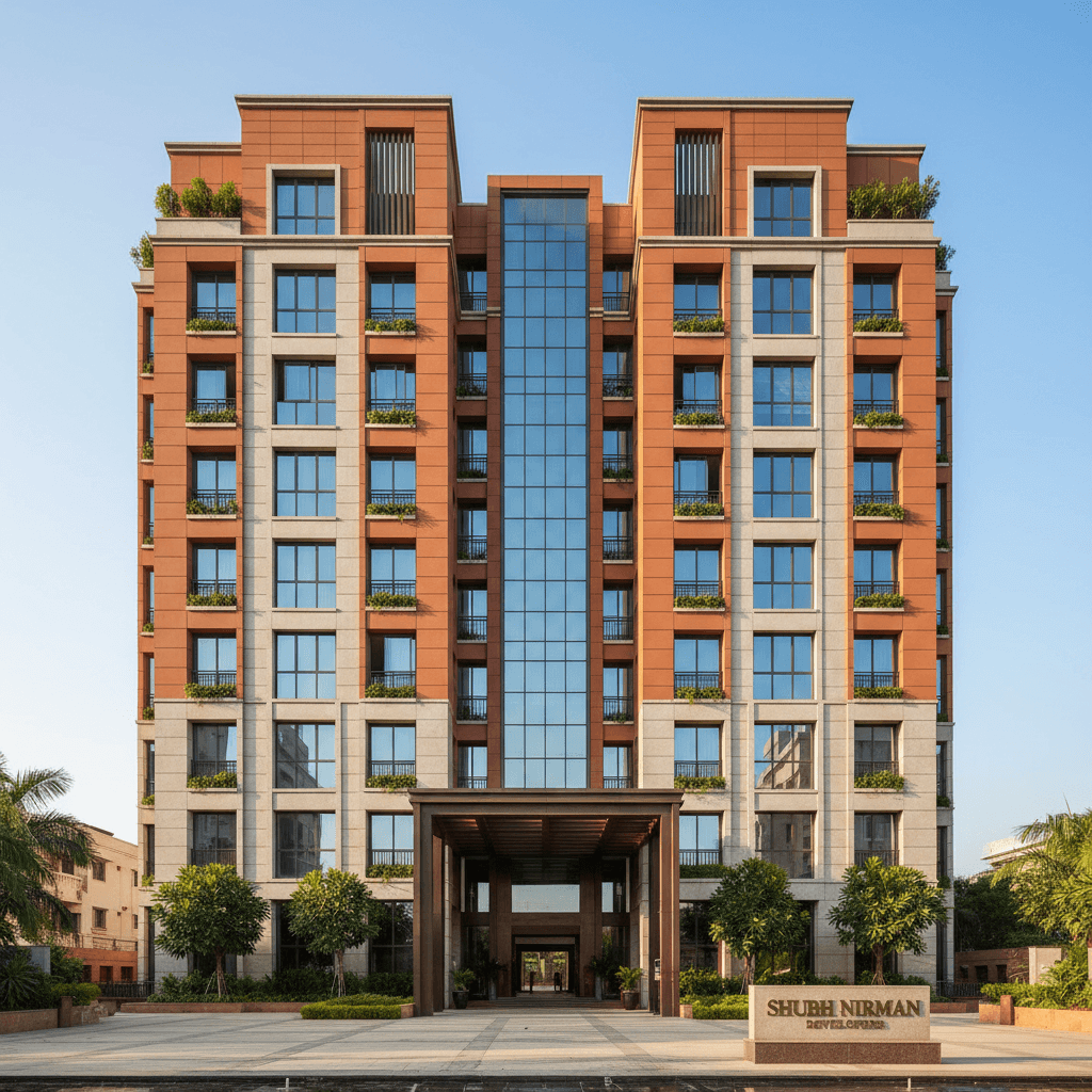 Completed construction project showing finished building exterior and quality results